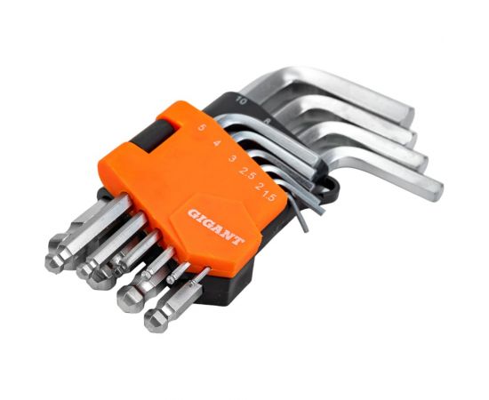 Набор шестигранных коротких ключей 10 шт Gigant grf-122 – изображение 6