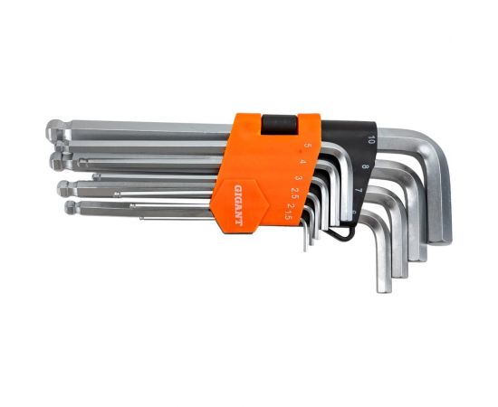 Набор шестигранных ключей с шаром 10 шт Gigant grf-123 – изображение 6