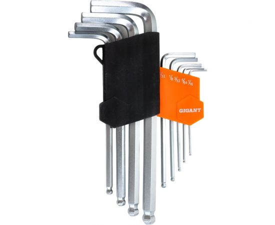 Набор шестигранных дюймовых ключей 9 шт Gigant grf-121 – изображение 9