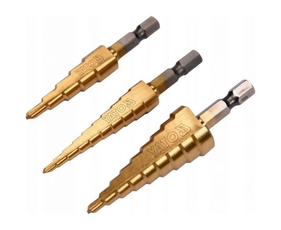 Набор ступенчатых сверл 3-12, 4-12, 4-20 мм 3 предмета YATO YT-44731 
