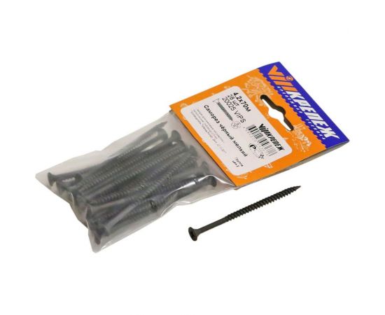 Саморез VIPкрепеж черный 4,2/70 м 28шт 20025 VIPS 