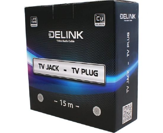 Антенный удлинитель delink TVгнездо - TVштекер 15,0м Grey пластик TVPJ150P 6973 – изображение 2