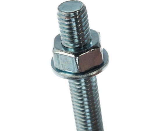 Болт с шестигранной головкой в комплекте с гайкой, шайбой, шайбой пружинной, ЗУБР, МАСТЕР, 303436-08-060 – изображение 3