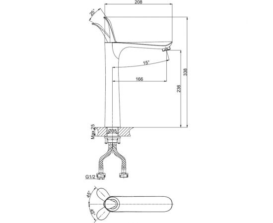 Смеситель для раковины D&K высокий DA1032041 – изображение 3