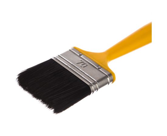 Флейцевая кисть для эмалей и красок на основе растворителей искусственная щетина Р1 70х14мм Мелодия цвета 66070 – изображение 4