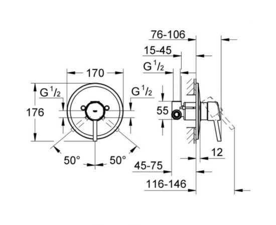 Встраиваемый смеситель для душа GROHE Concetto New 32213001 – изображение 4