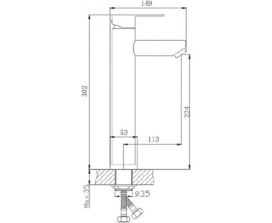 Смеситель для раковины Maxonor высокий, сатин MN11801 – изображение 6