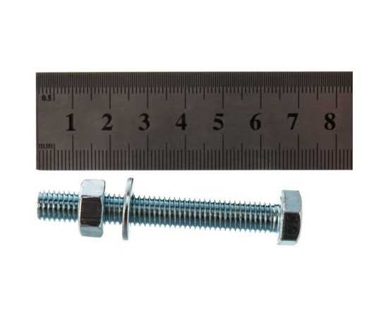 Болт с шестигранной головкой в комплекте с гайкой, шайбой, шайбой пружинной, ЗУБР, МАСТЕР, 303436-08-060 – изображение 6