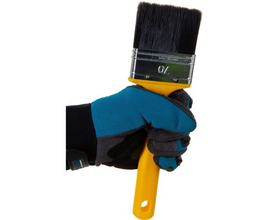 Флейцевая кисть для эмалей и красок на основе растворителей искусственная щетина Р1 70х14мм Мелодия цвета 66070 – изображение 6