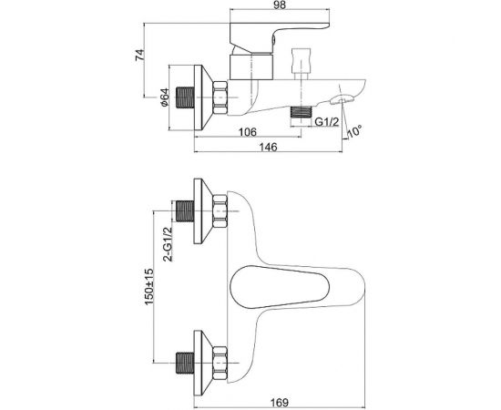 Смеситель для ванны Cersanit CERSANIA 63031 – изображение 7