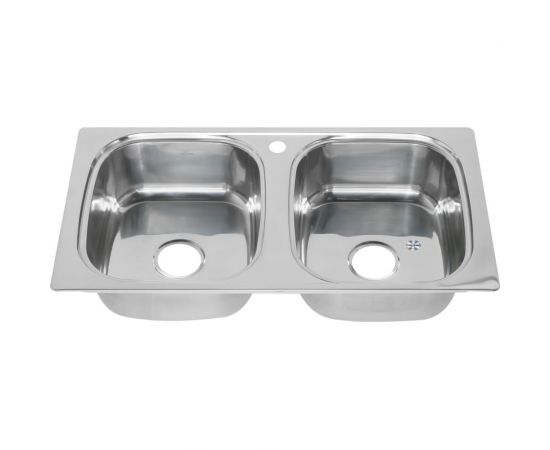 Мойка MELANA 8747S 0,6/180 2-я чаша, врезная, прямоугольная с сифоном 199 t 8 