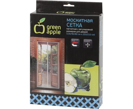 Москитная сетка универсальная с регулируемым размером GREEN APPLE GBN004 2 шт, 220x50 см Б0032055 