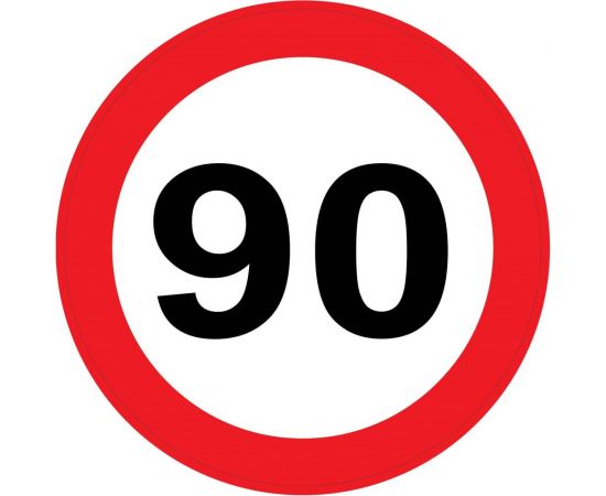 Наклейка на А/М Golden Snail ""Ограничение 90"", ПДД РФ, 16х16 см GS6021158 