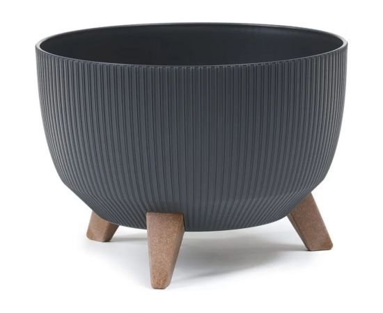 Кашпо на ножках LAMELA Sp.z o. 956 ROMA ECO recycled Jumper диаметр 24 см, высота 19 см, 5.1 л, антрацит 065071 