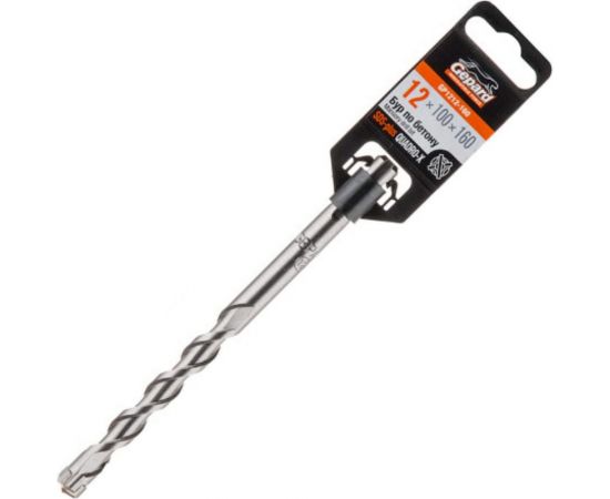 Бур сверло 12x100x160 мм, SDS-plus, Quadro-x Gepard GP1212-160 
