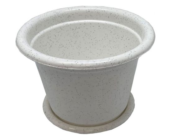 Кашпо с поддоном Осколпласт 0.75 л, мраморное 075-08 
