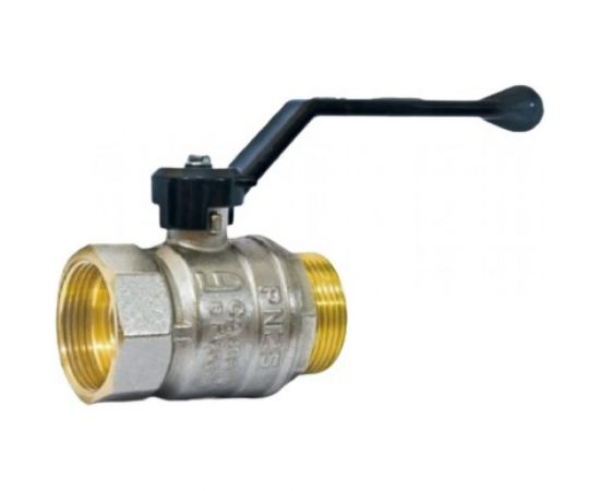 Шаровой кран LD латунь никель Pride Ду 32 Ру25 ВР/НР полнопроходной рычаг 007-8002 544489 