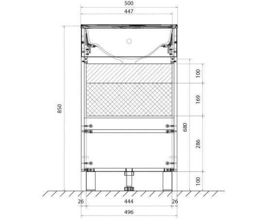 Тумба с раковиной 1Marka July 50Н 1 дверца, дуб сонома У85933 – изображение 2