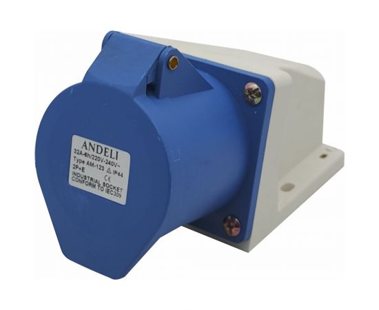 Стационарная розетка ANDELI AM-123 32A 220В~250В 2P+E IP44 ADL13-016 – изображение 2