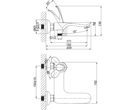 Смеситель для ванны D&K DA1033241 – изображение 2
