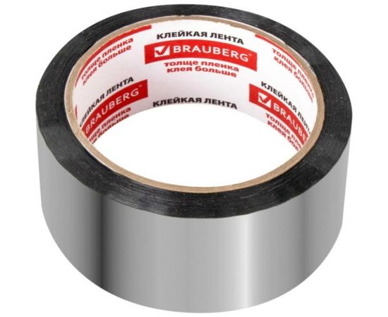 Клейкая металлизированная лента BRAUBERG 48 мм х 50 м, полипропиленовая основа, подвес 606768 – изображение 2