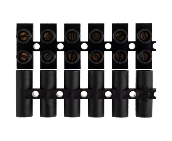 Винтовая клеммная колодка REXANT KВ-10 4-10мм2 10А 12 пар полипропилен черный 07-5010-2-7 – изображение 3