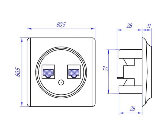 Розетка компьютерная RJ-45 OneKeyElectro, двойная, цвет чёрный 1E20901303 2172818 – изображение 4