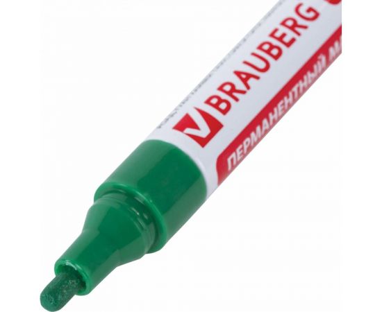 Лаковый маркер-краска 2-4 мм, зеленый, нитро-основа, алюминиевый корпус BRAUBERG 150879 – изображение 5