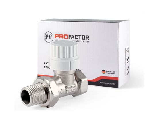 Термостатический клапан радиатора PROFACTOR прямой, с преднастройкой, 1/2 PF RVT 980 – изображение 9
