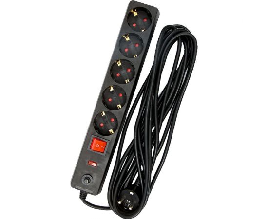 Сетевой фильтр-удлинитель Grisard Electric черный 5 розеток 5 метров GRE-017-1506 