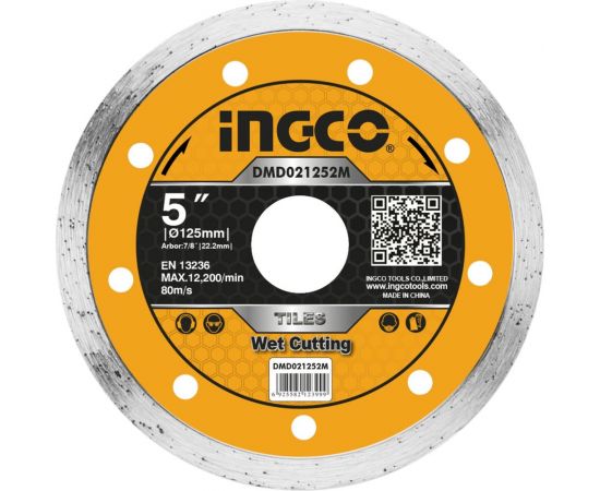Диск алмазный сплошной (125х5х2х22 мм) INGCO DMD021252M 