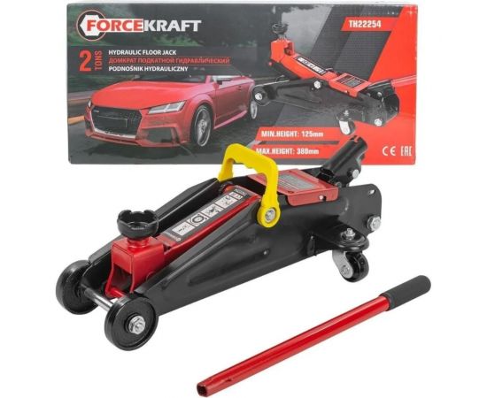Подкатной гидравлический домкрат Forcekraft 2т h min 125мм, h max 380 мм FK-TH22254 