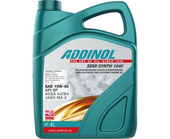 Моторное масло Addinol Semi Synth 1040 полусинтетическое, 10W-40, 4л 72098425 