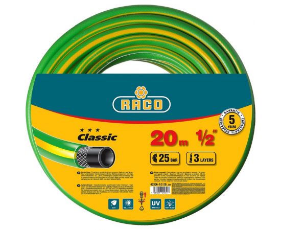 Пол??вочный армированный 3-х слойный шланг Raco CLASSIC 1/2"x20м 40306-1/2-20_z01 