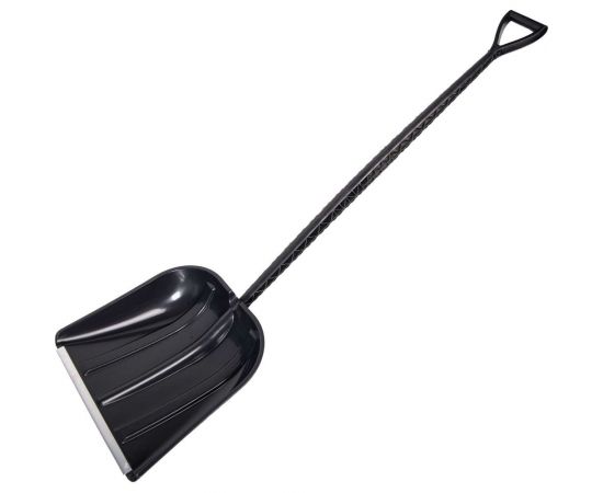 Лопата для уборки снега КЭС 410x420x1440 мм, черная, с полипропиленовым черенком 77 