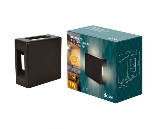Светодиодный архитектурный светильник duwi, Nuovo LED 7W, 3000K, IP54, черный, пластик 24268 0 – изображение 2