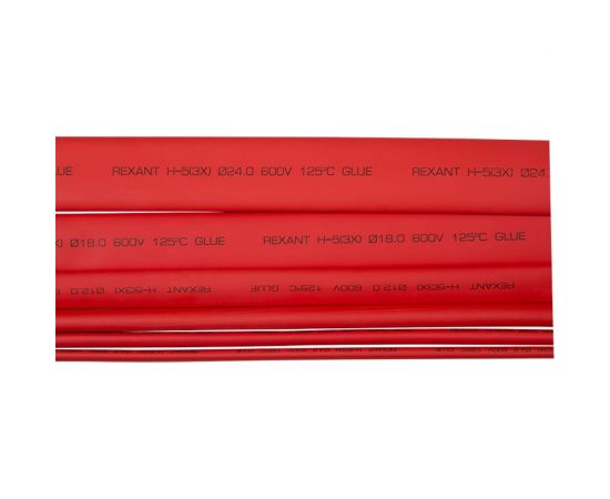 Клеевая термоусадка REXANT 18/6мм, 3:1, 1м, красная 26-1804 – изображение 2