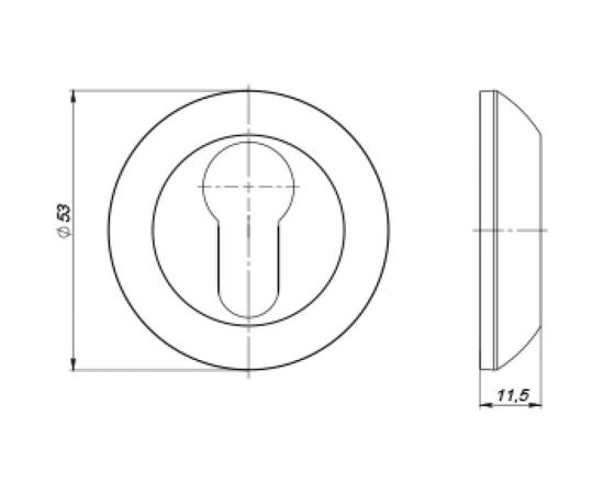 Накладка под цилиндр PUNTO ET ZR SN/CP-3 матовый никель/хром 41103 – изображение 2
