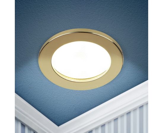 Влагозащищенный встраиваемый светильник ЭРА KL95 GD GX53, IP44, золото Б0055810 – изображение 3