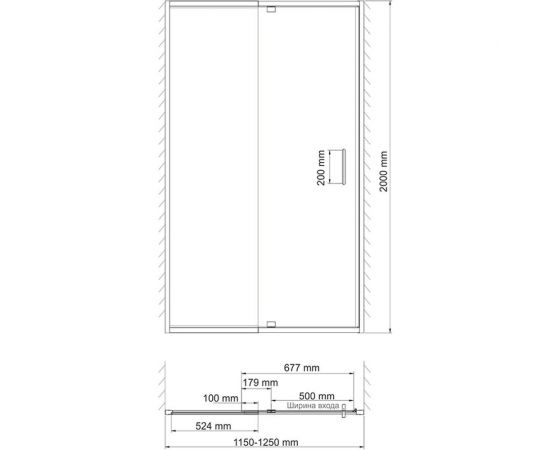 Душевая дверь WasserKRAFT Berkel 120х200 48P05 – изображение 3