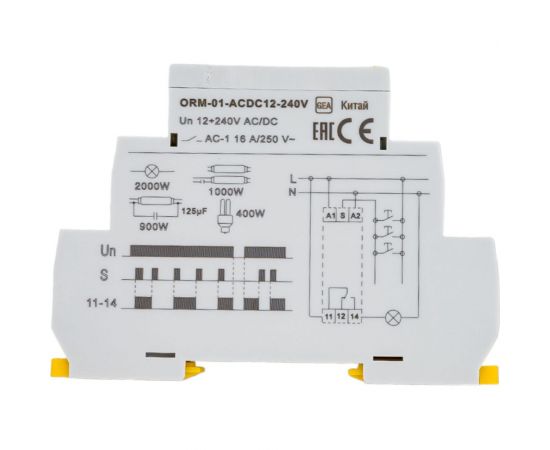 Импульсное реле IEK ORM 1 контакт, 12-240 В AC/DC ORM-01-ACDC12-240V – изображение 4