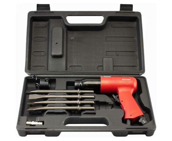 Пневмозубило Rotake 190мм, с комплектом насадок RT-3502RK 