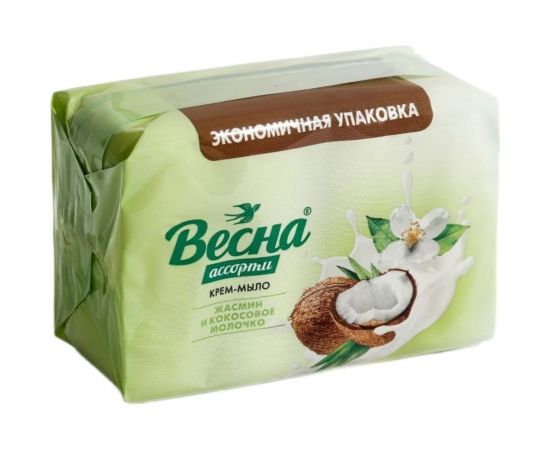 Туалетное мыло ВЕСНА Ассорти жасмин и кокосовое молочко 300 г 6214 