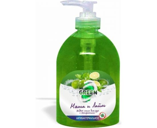 Антибактериальное жидкое мыло MR.GREEN Мята и Лайм, 500 мл ПЭТ 70691 