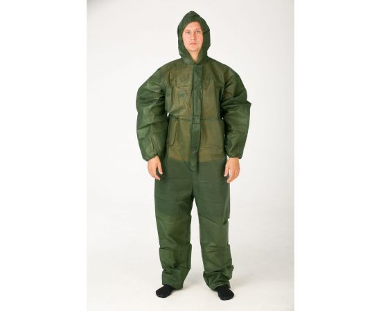 Защитный комбинезон многоразовый хаки Каспер, плотность 60 г/м2, с планкой с липучкой, размер XL/180-188 00004 