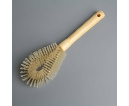 Ерш-щетка для посуды с деревянной ручкой Доляна Овал 23.5х7.5х3 см 4607033 