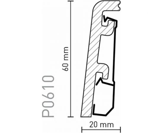 Плинтус Arbiton Vega HDPS P0610 2400x60x20 мм 550611 – изображение 2