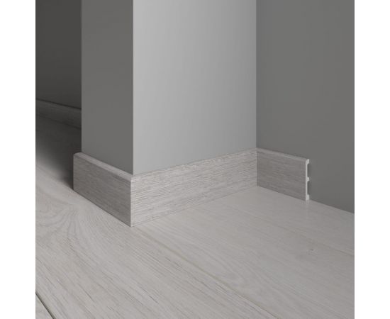 Плинтус напольный ударопрочный влагостойкий (дуб беленый; 80Х13Х2400 мм) Decor-Dizayn 706-89SH – изображение 3