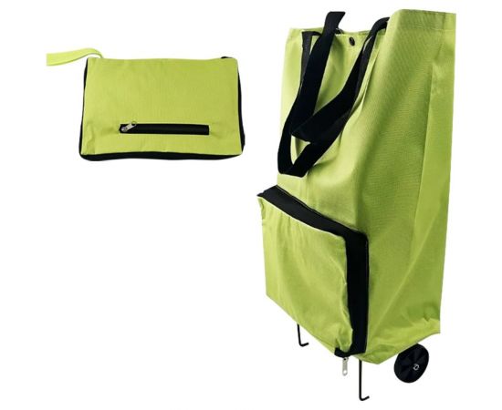 Складная сумка-тележка Рыжий кот ATB-01 лайм, 55,5x39x13 см 104585 – изображение 3