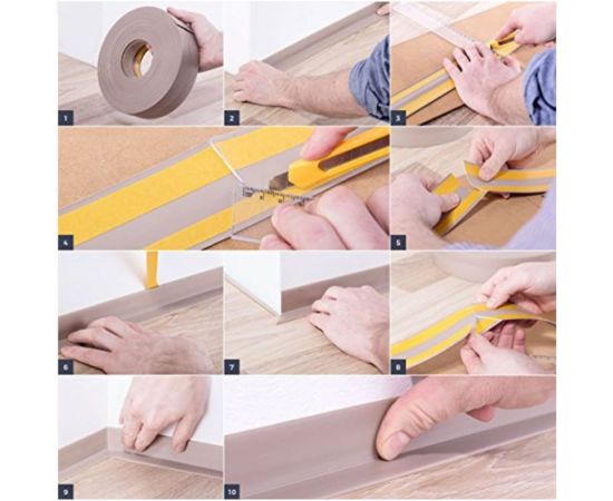 Плинтус пвх гибкий флекс GRACE 50 мм 24 м серый УТ000075988 – изображение 3